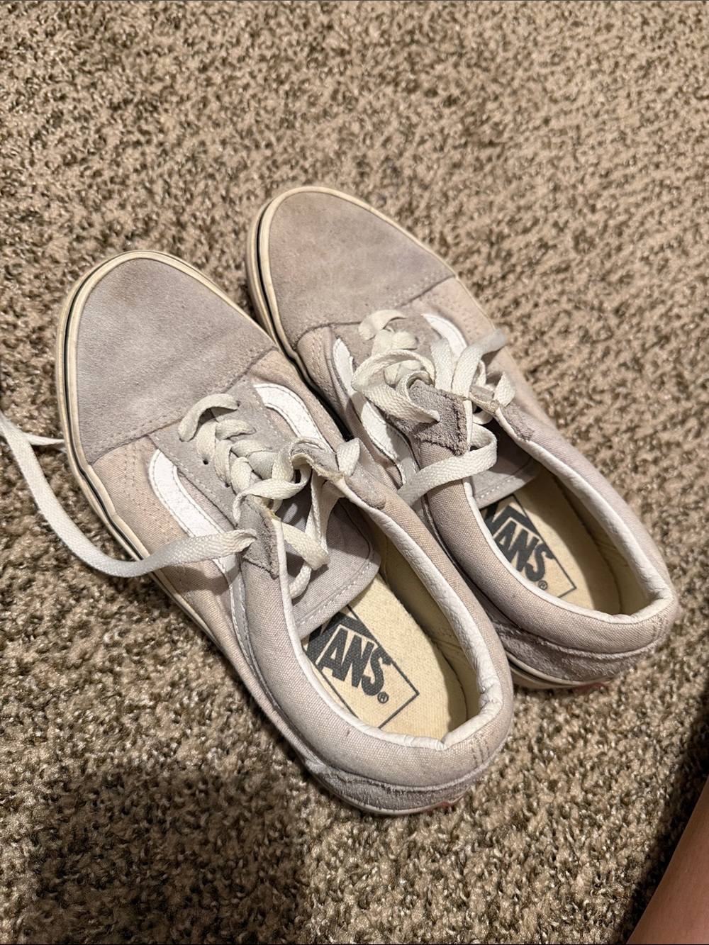 Vans Old Skool Sneakers in Beige and White